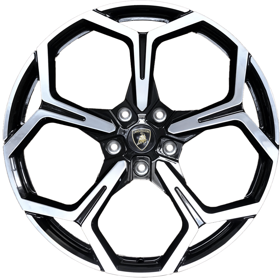 22" Lamborghini Black Machined Face Wheel