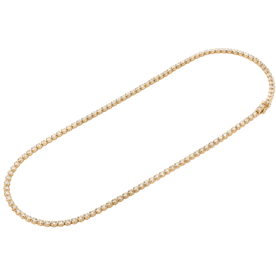 13pt Crown Set Diamond Tennis Necklace 14k Solid Gold 16.00ctw