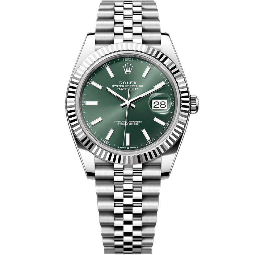 Rolex Datejust White Gold Mint Green Dial 41mm