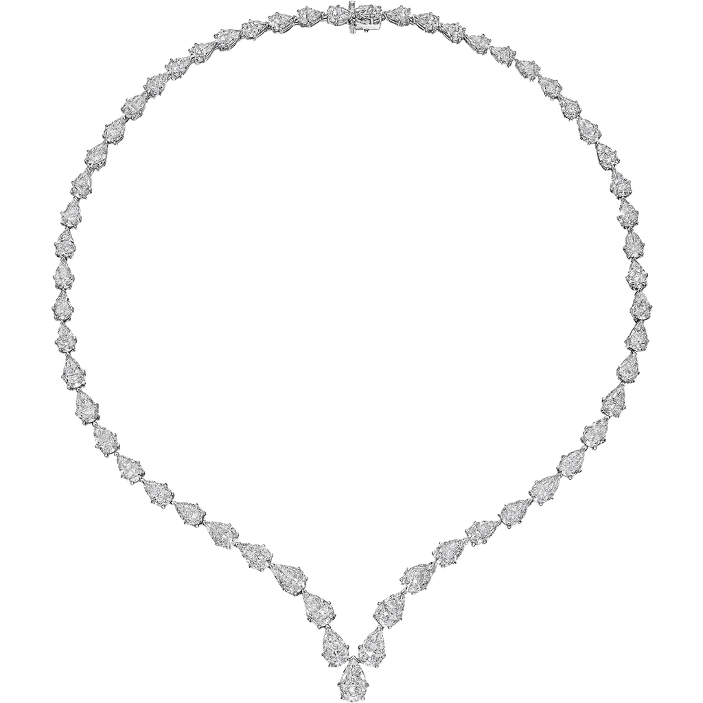 Multi-Pear Shape Diamond Necklace, 30 CT