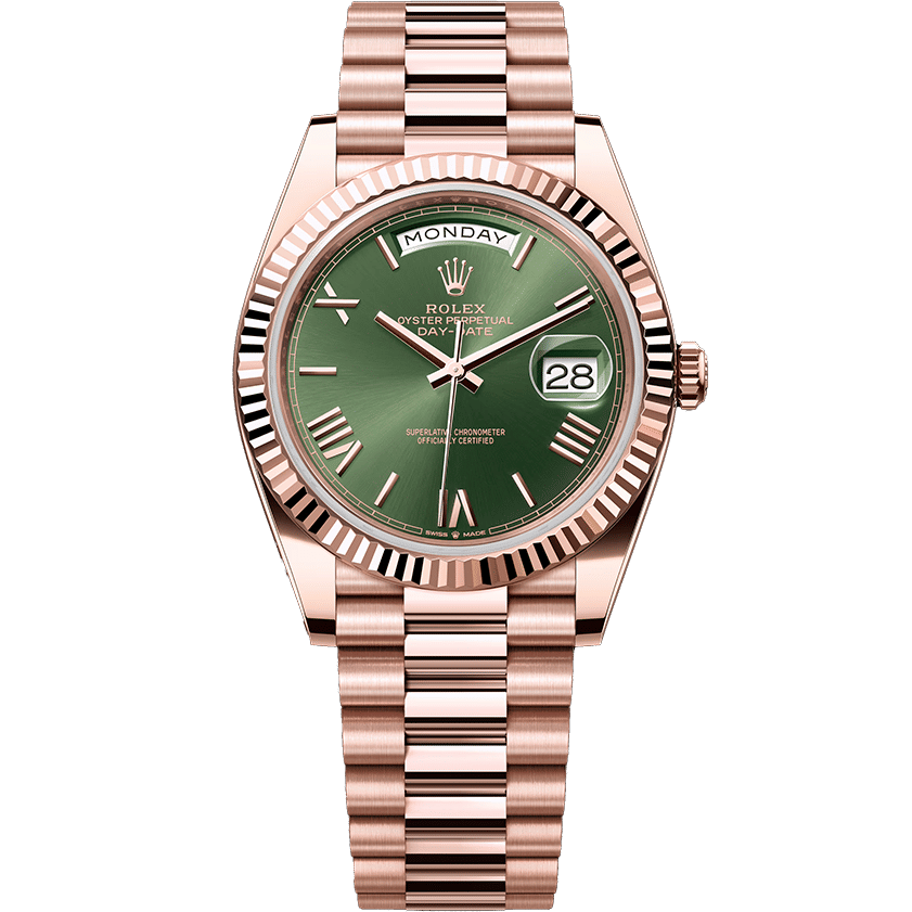 Rolex Day-Date Rose Gold Olive Dial 40mm