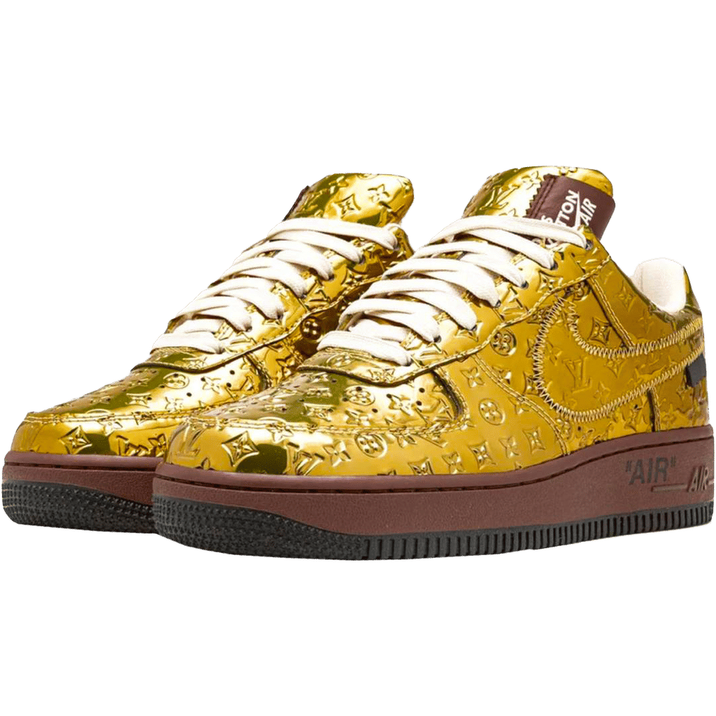 Louis Vuitton Nike Air Force 1 Low By Virgil Abloh Metallic Gold