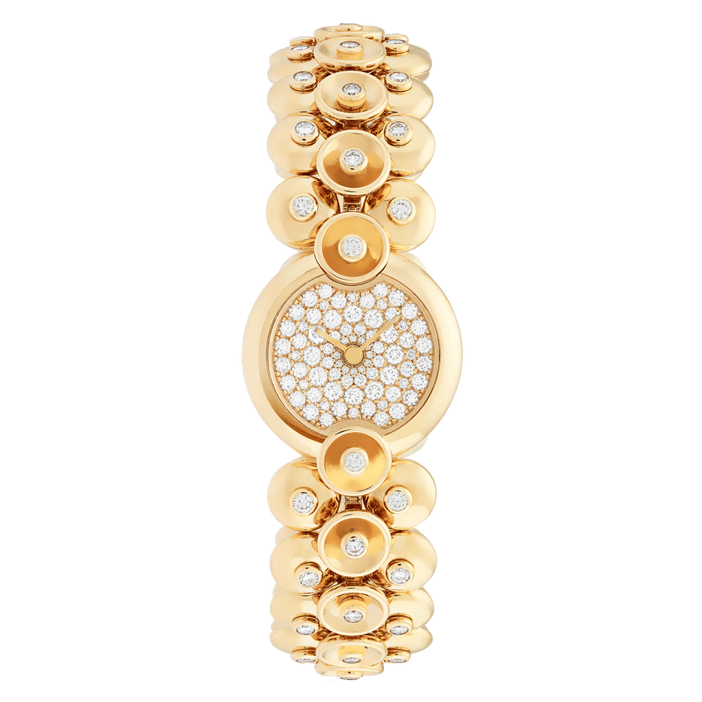 Van Cleef Bouton d'or® watch, large model 18K yellow gold, Diamond