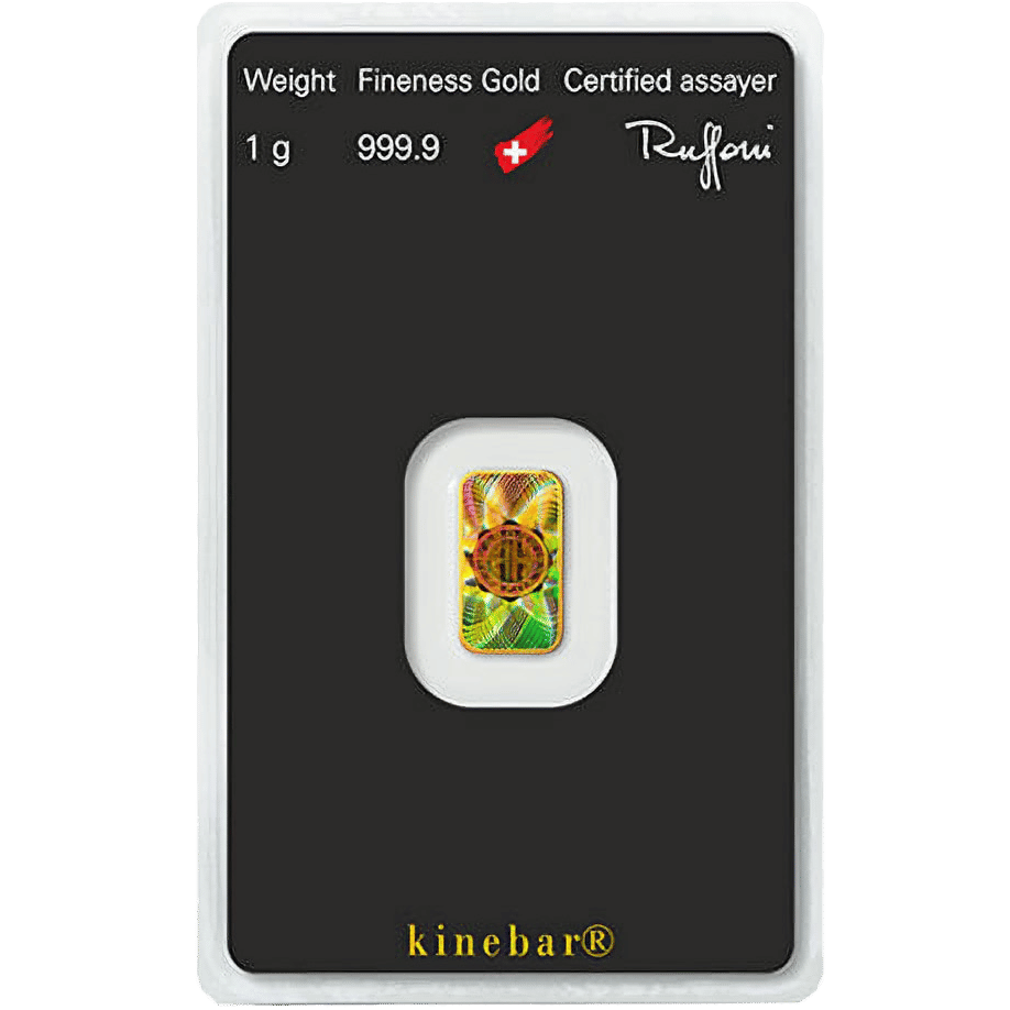 1 Gram Argor Heraeus Kinebar Gold Bar (New w/ Assay)