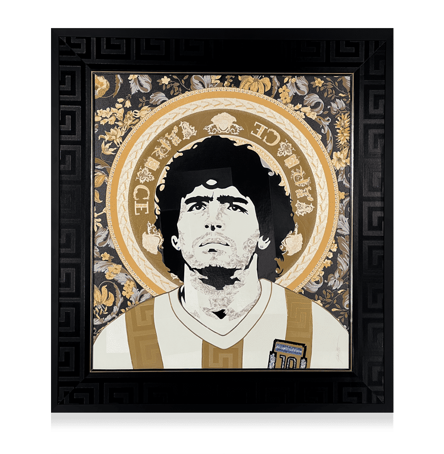 Diego Maradona Versace Home Framed Artwork: Diamond