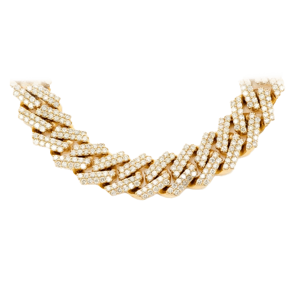14MM Raised Miami Cuban Diamond Necklace 14k Solid Gold 28.25ctw