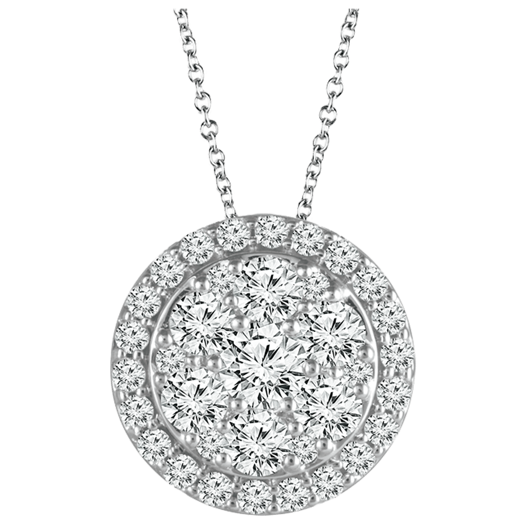14 Karat White Gold Ladies Diamond Necklace 5.00 Carats