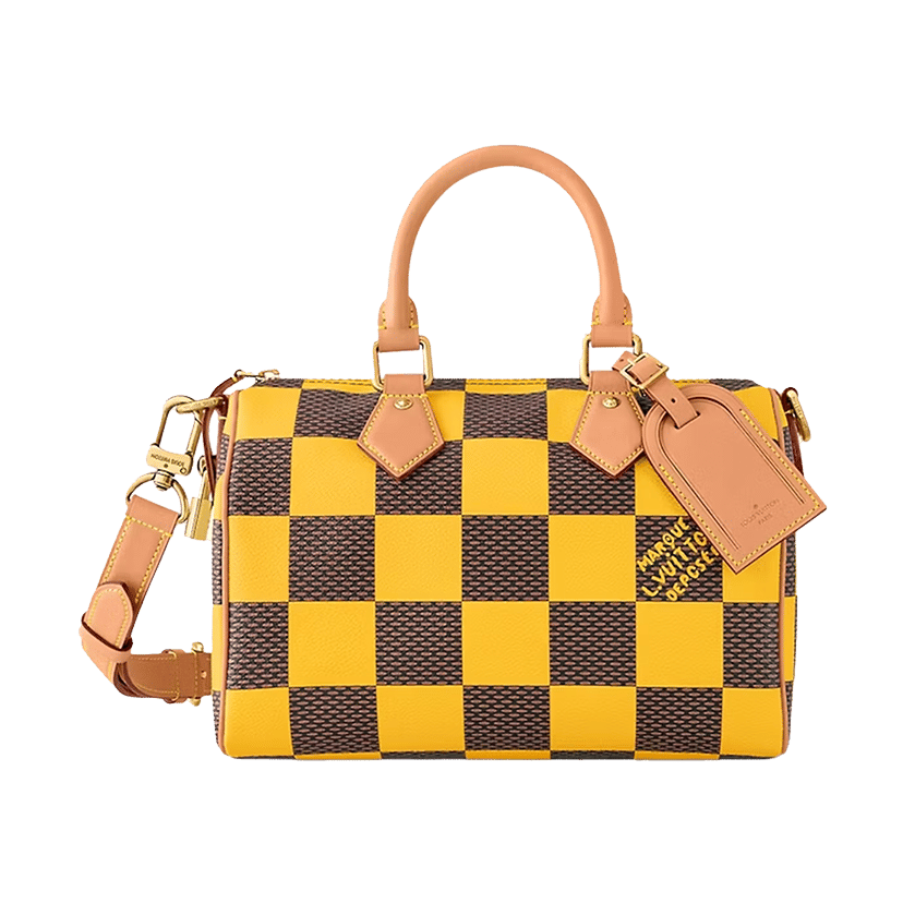 Louis Vuitton Speedy 25 Bandoulière Damier Pop Jaune Mat