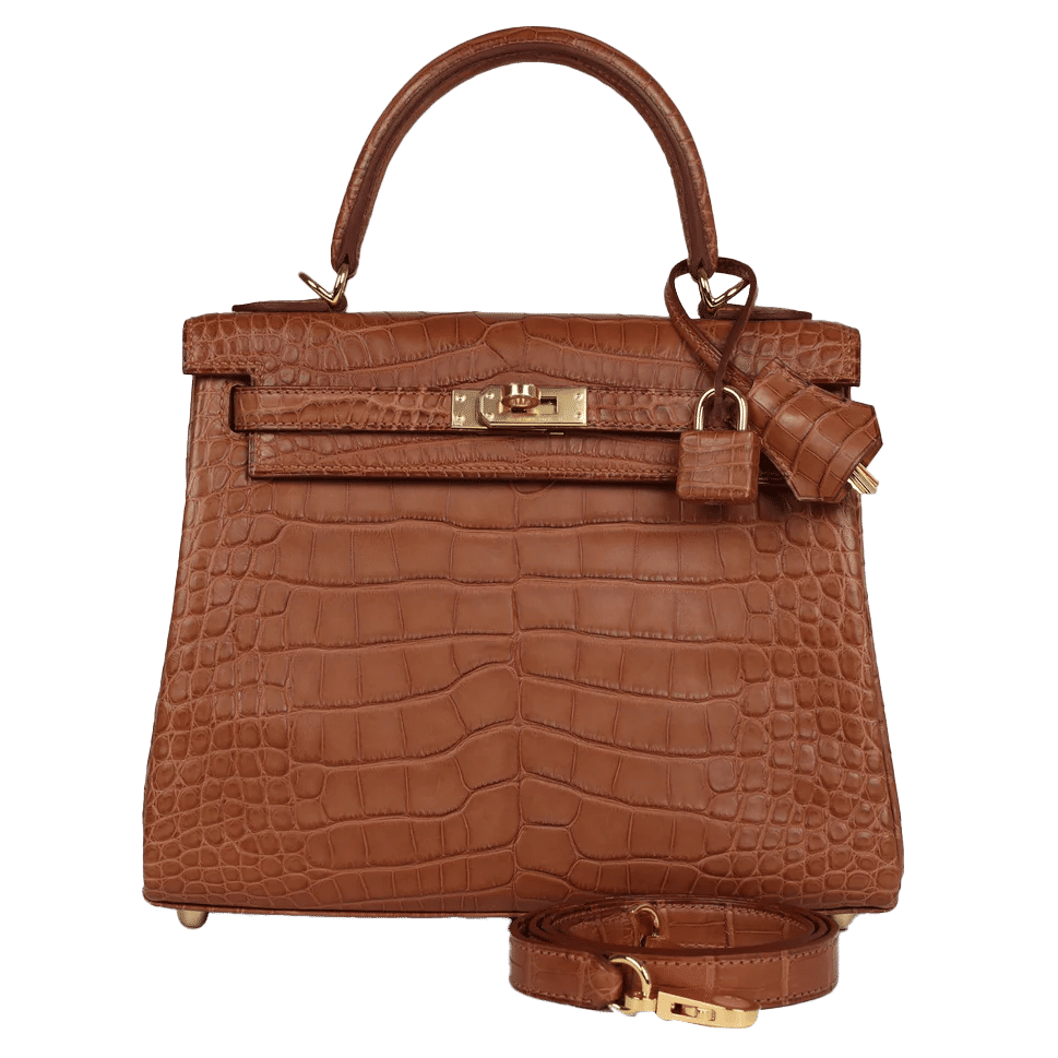 Hermès Kelly Retourne 25 Gold Matte Alligator Gold Hardware