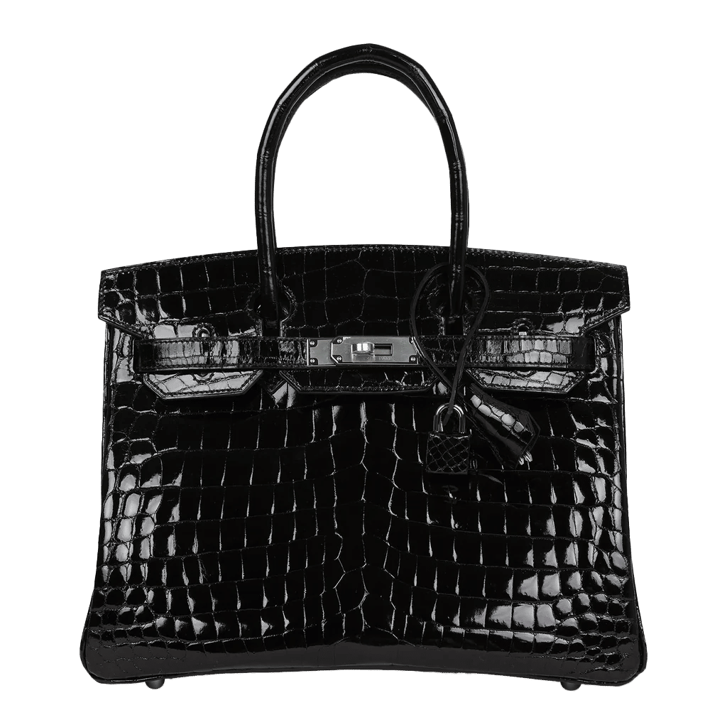 Hermès Birkin 30 Black Shiny Crocodile Niloticus Palladium Hardware
