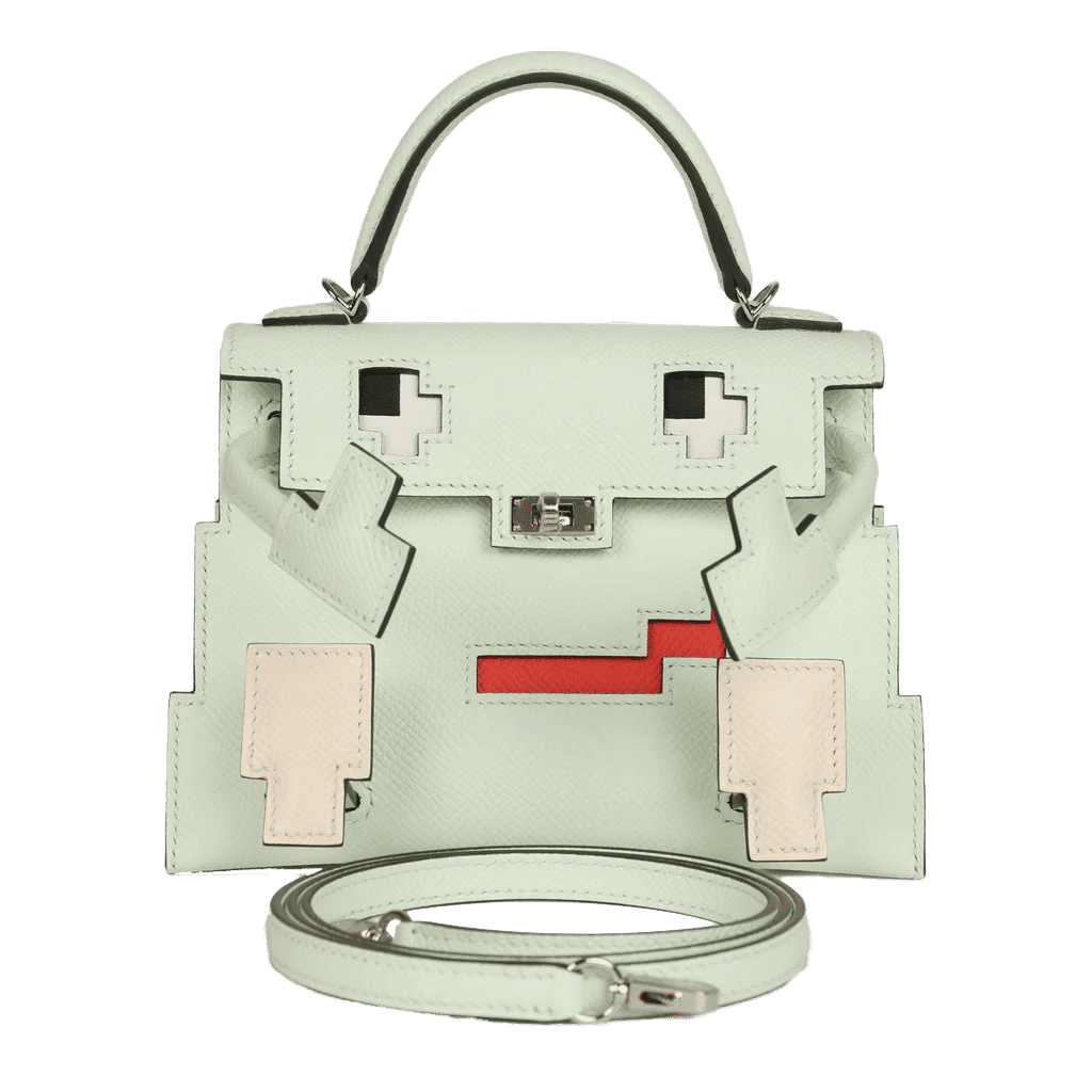 Hermès "Quelle Idolle" Picto Kelly Doll Vert Fizz Epsom Palladium Hardware