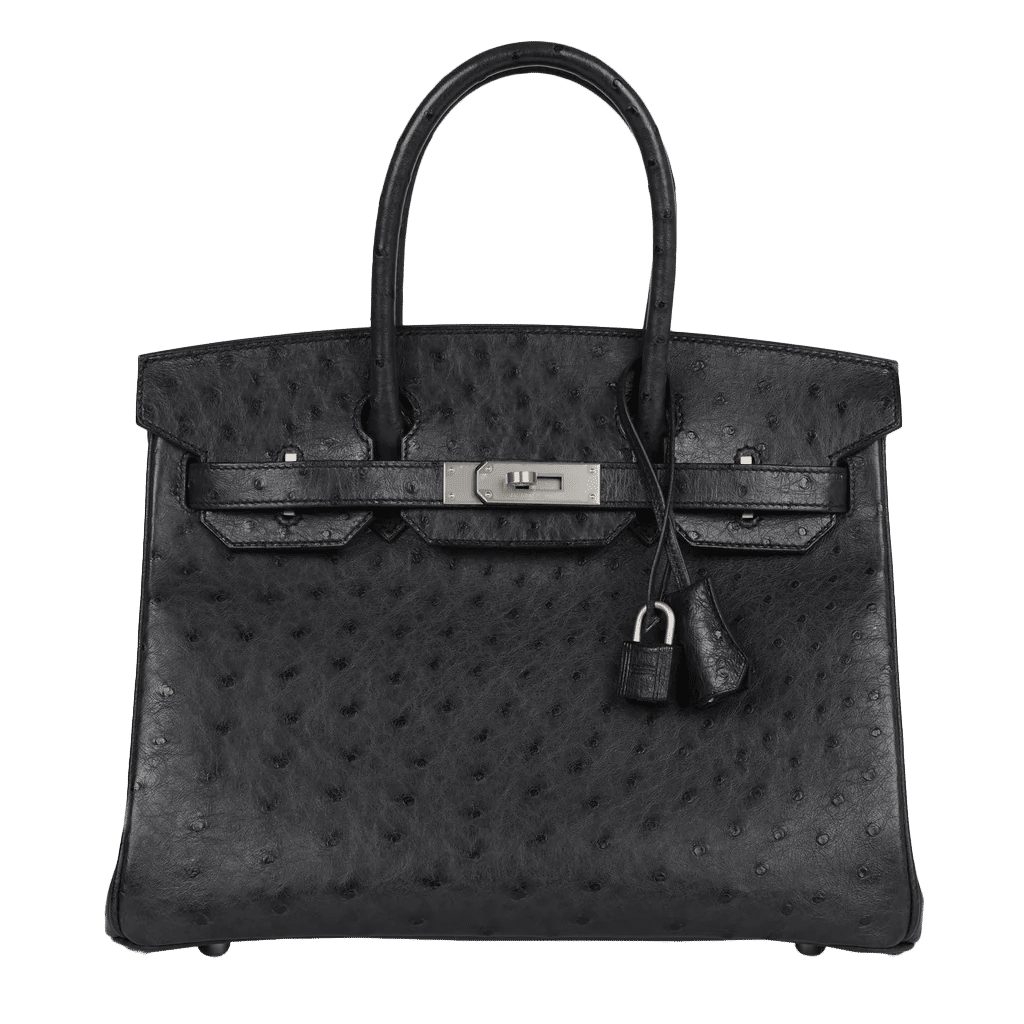Pre-owned Hermès Special Order (HSS) Birkin 30 Black Verso Ostrich Brushed Palladium Hardware