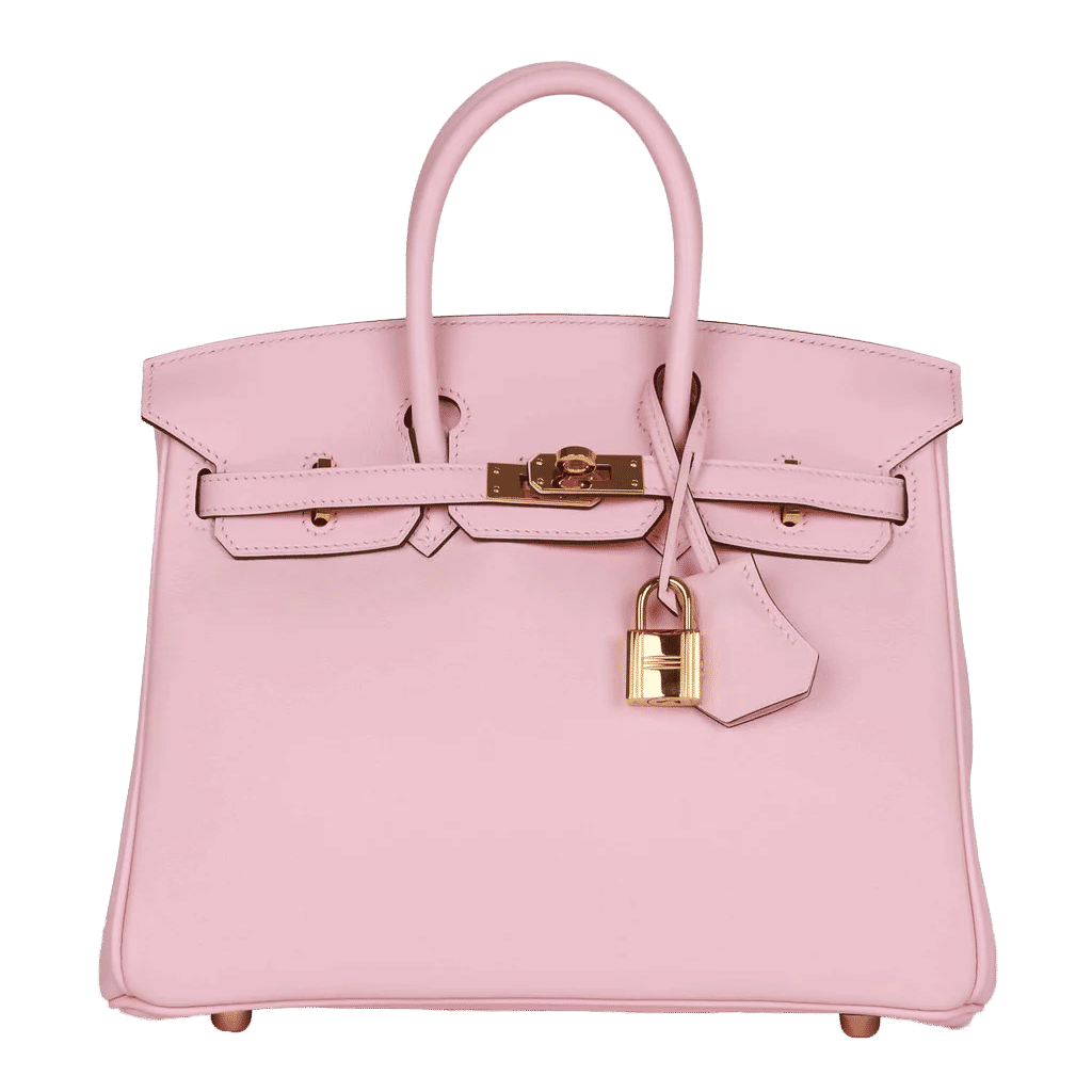 Pre-owned Hermès Birkin 25 Rose Sakura Swift Gold Hardware