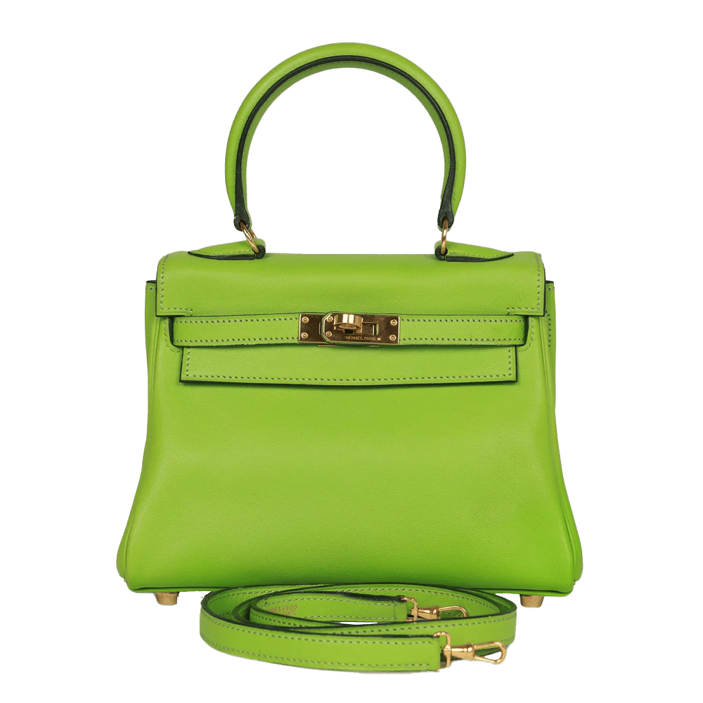Vintage Hermès Kelly Retourne 20 Vert Cru Gulliver Gold Hardware