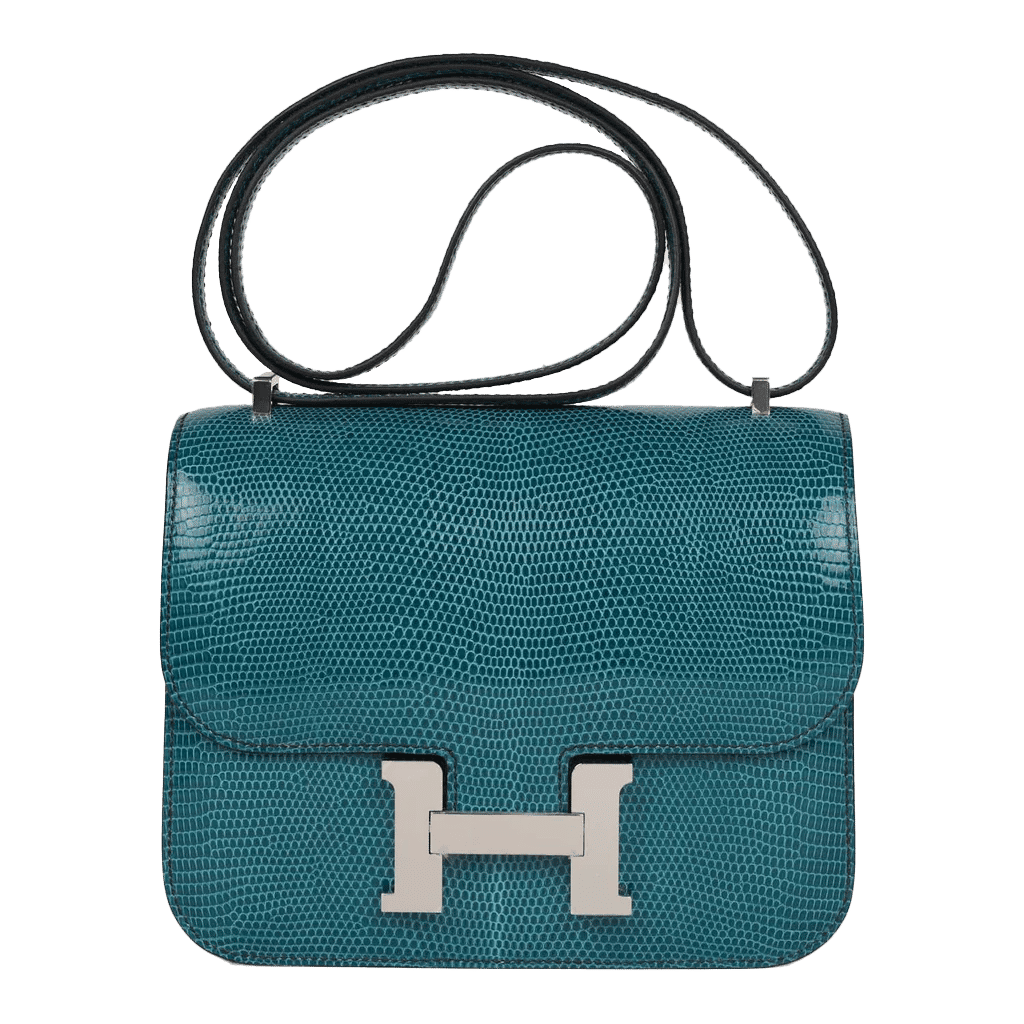 Hermès Constance 18 Bleu Petrole Lizard Niloticus Palladium Hardware