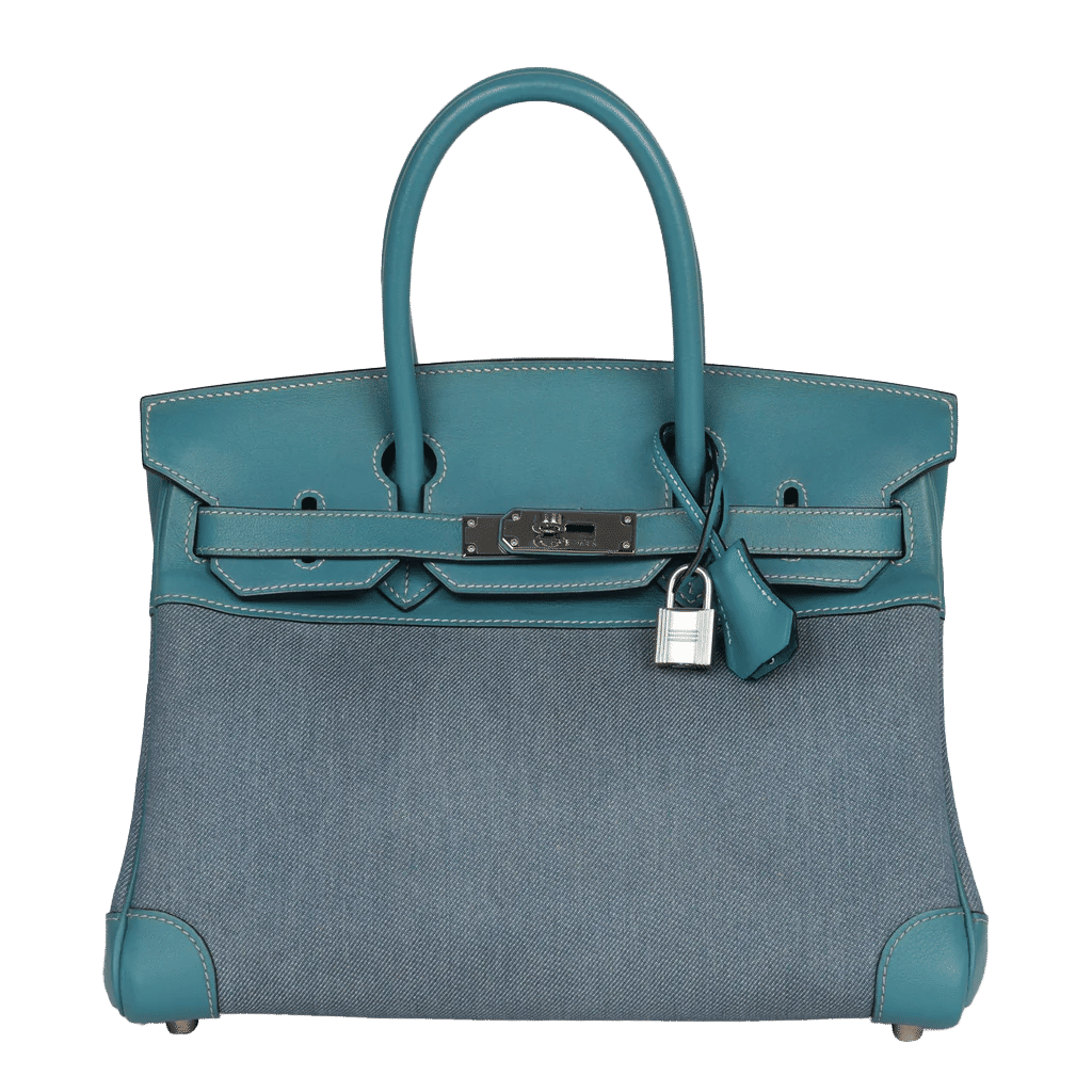 Vintage Hermès Birkin 30 Denim and Blue Jean Gulliver Palladium Hardware