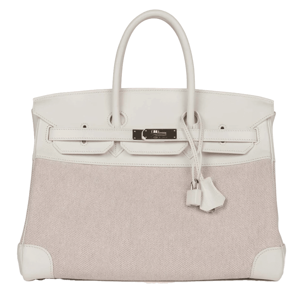 Hermès Birkin 35 White Gulliver and Toile H Palladium Hardware
