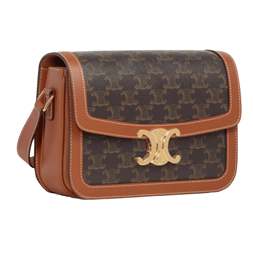 Celine Triomphe Bag Medium Triomphe Tan