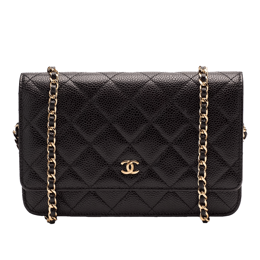Chanel Wallet On Chain Quilted Caviar Gold-tone Black