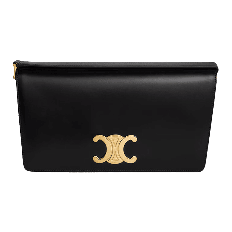 Celine Trapeze Triomphe Shoulder Bag Black