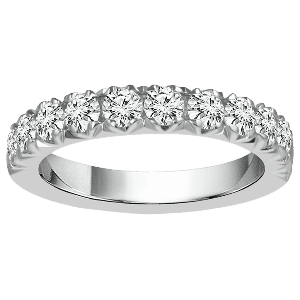 14 Karat White Gold Ladies Diamond Band 1.00 Carats