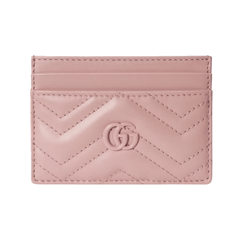 Gucci GG Marmont Matelasse Card Case Light Pink