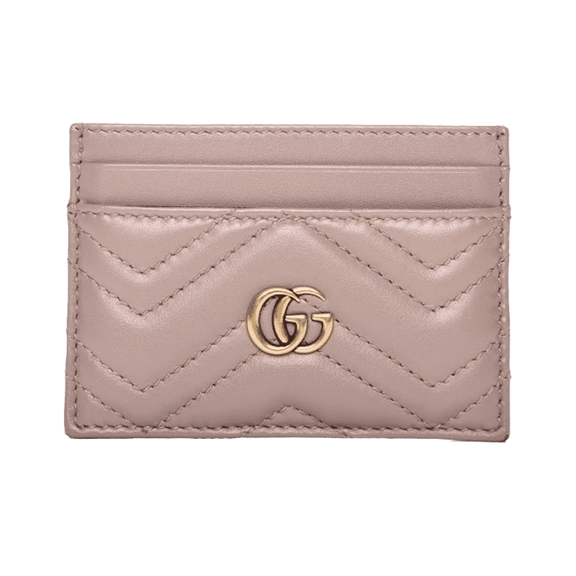 Gucci GG Marmont Card Case Matelasse Dusty Pink