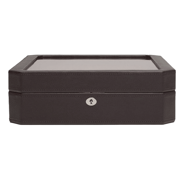 WOLF 15-Piece Leather Watch Box