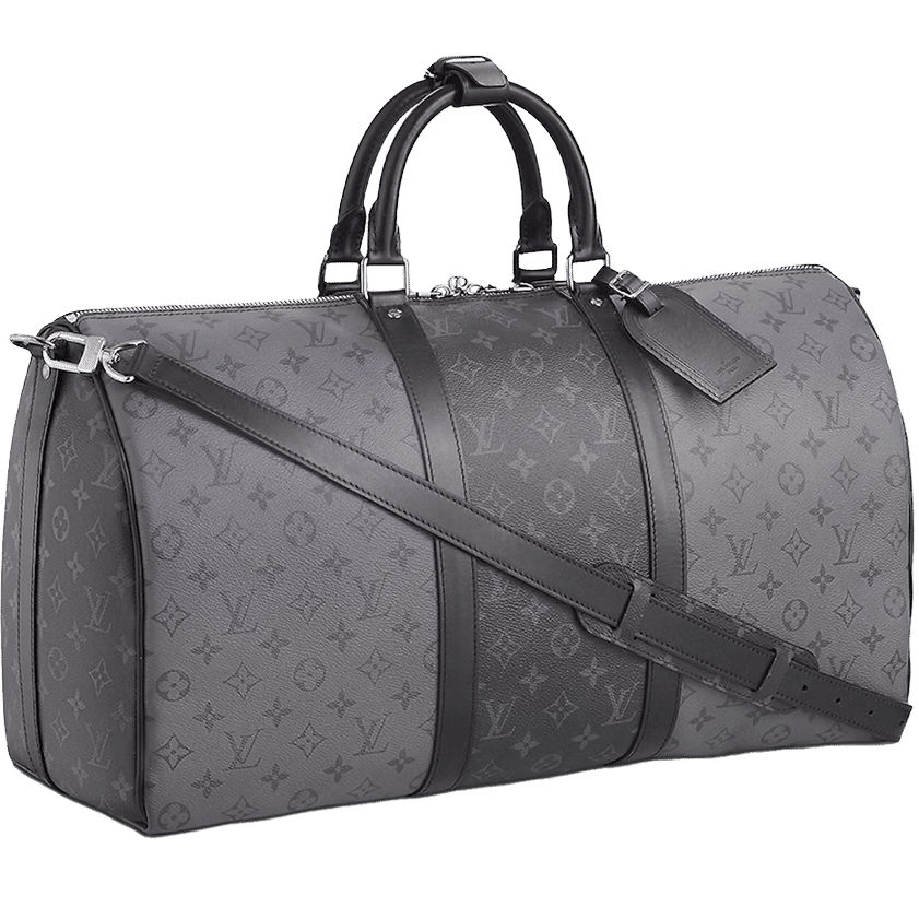 Louis Vuitton Keepall Bandouliere Monogram Eclipse Reverse 50 Gray