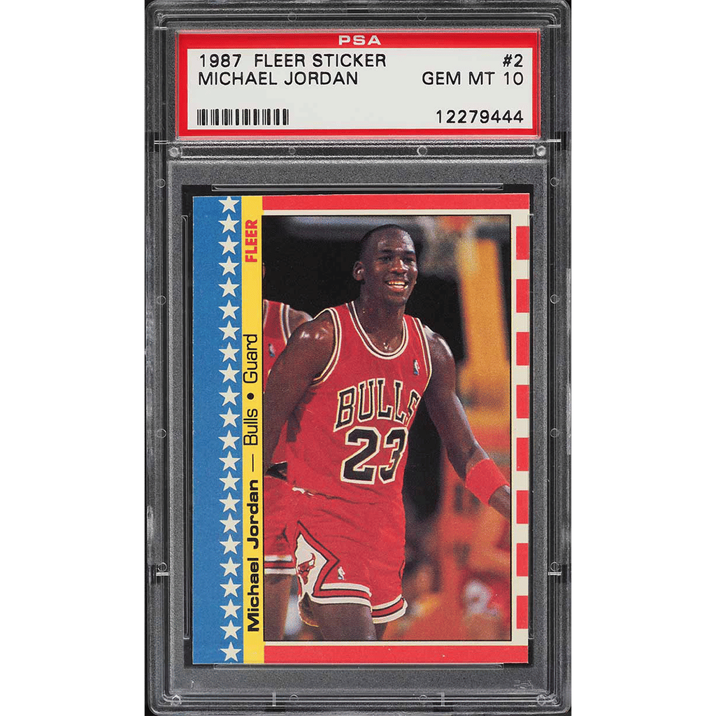 1987 Fleer Sticker Michael Jordan #2 PSA 10 GEM MINT