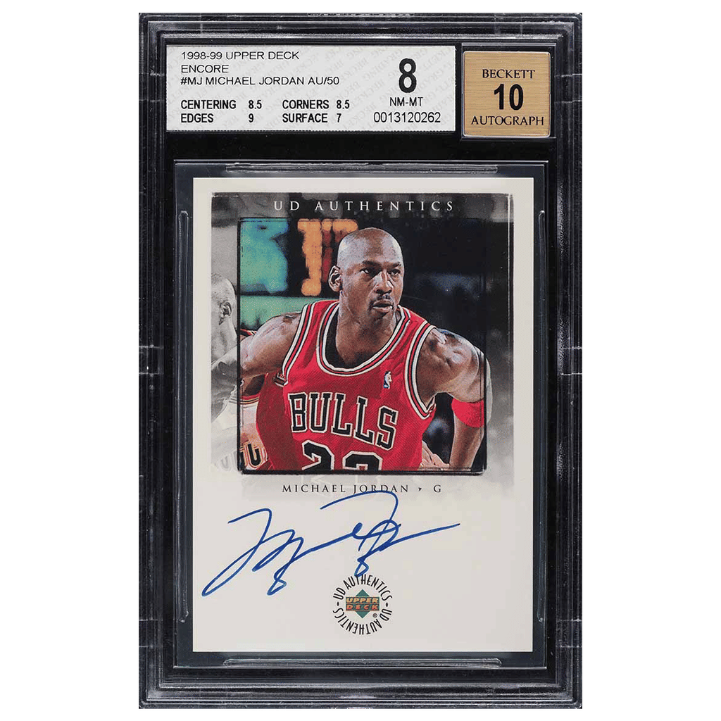 1998 Upper Deck Encore Authentics Michael Jordan AUTO /50 #MJ BGS 8 NM-MT