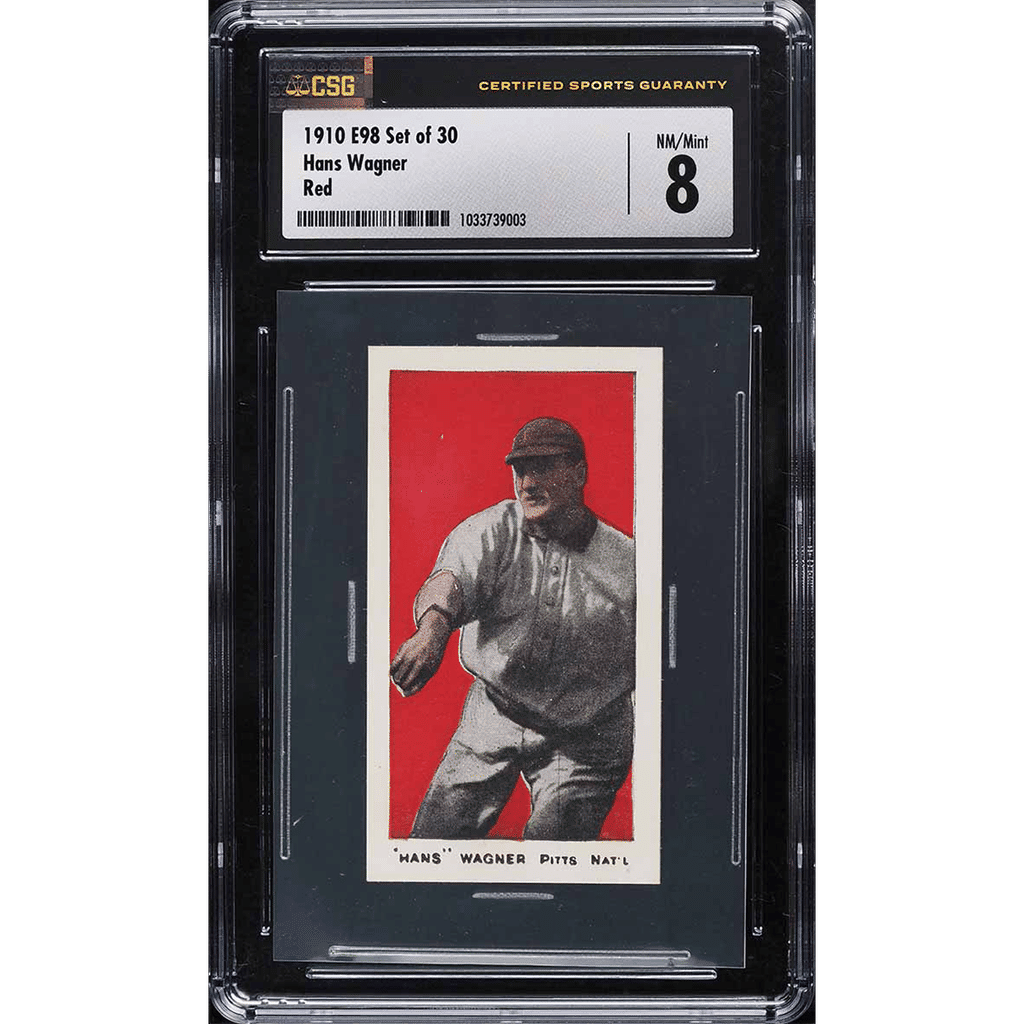 1910 E98 Set Of 30 Red Honus Wagner CSG 8 NM-MT