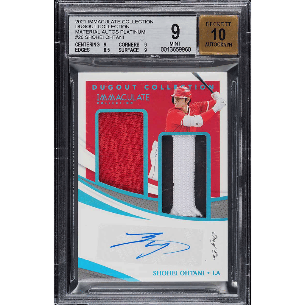 2021 Immaculate Collection Dugout Platinum Shohei Ohtani PATCH AUTO 1/1 BGS 9
