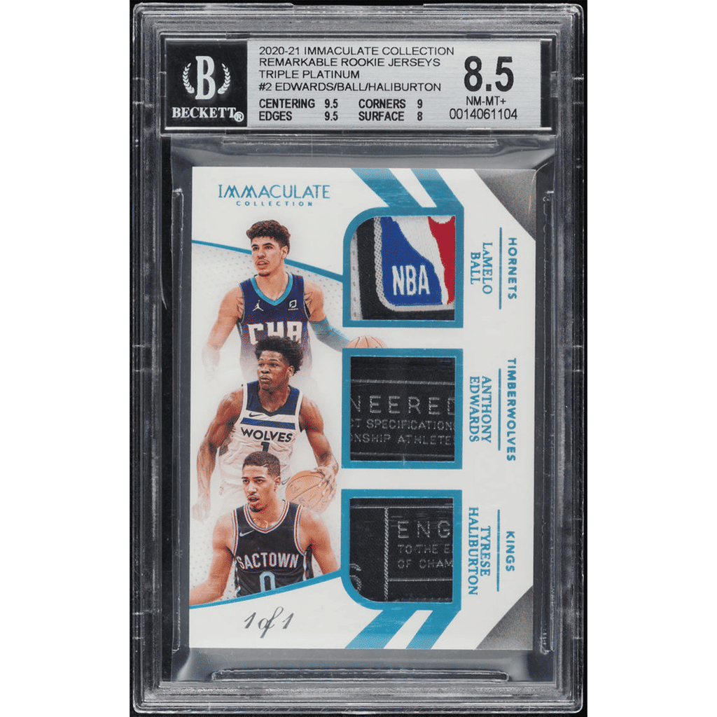 2020 Immaculate Collection Platinum Edwards Ball Haliburton RC PATCH 1/1 BGS 8.5