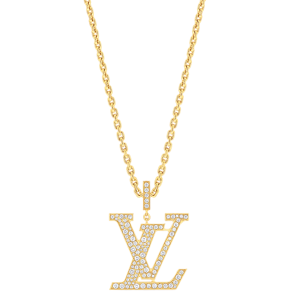 LV Large Pendant, Yellow Gold And Diamonds