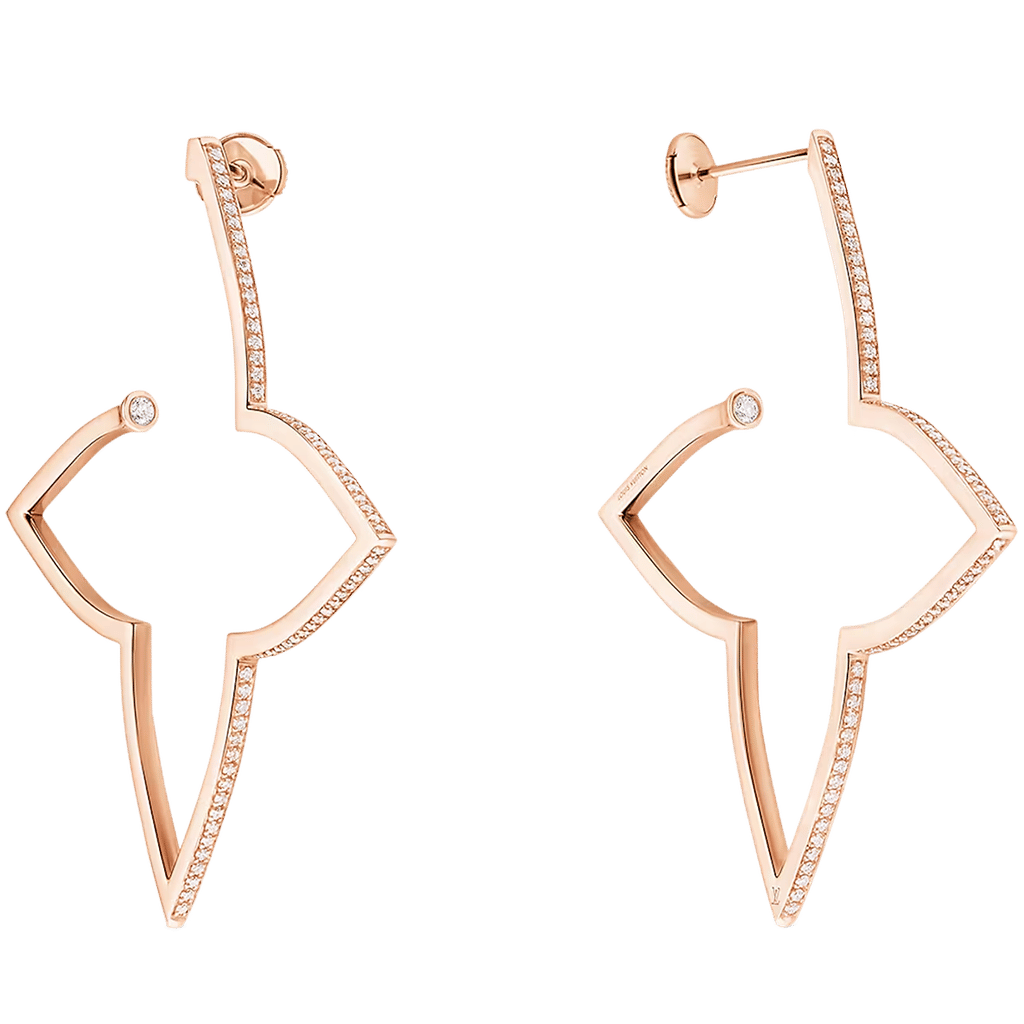 Ombre Blossom XL Hoops, Pink Gold and Diamonds