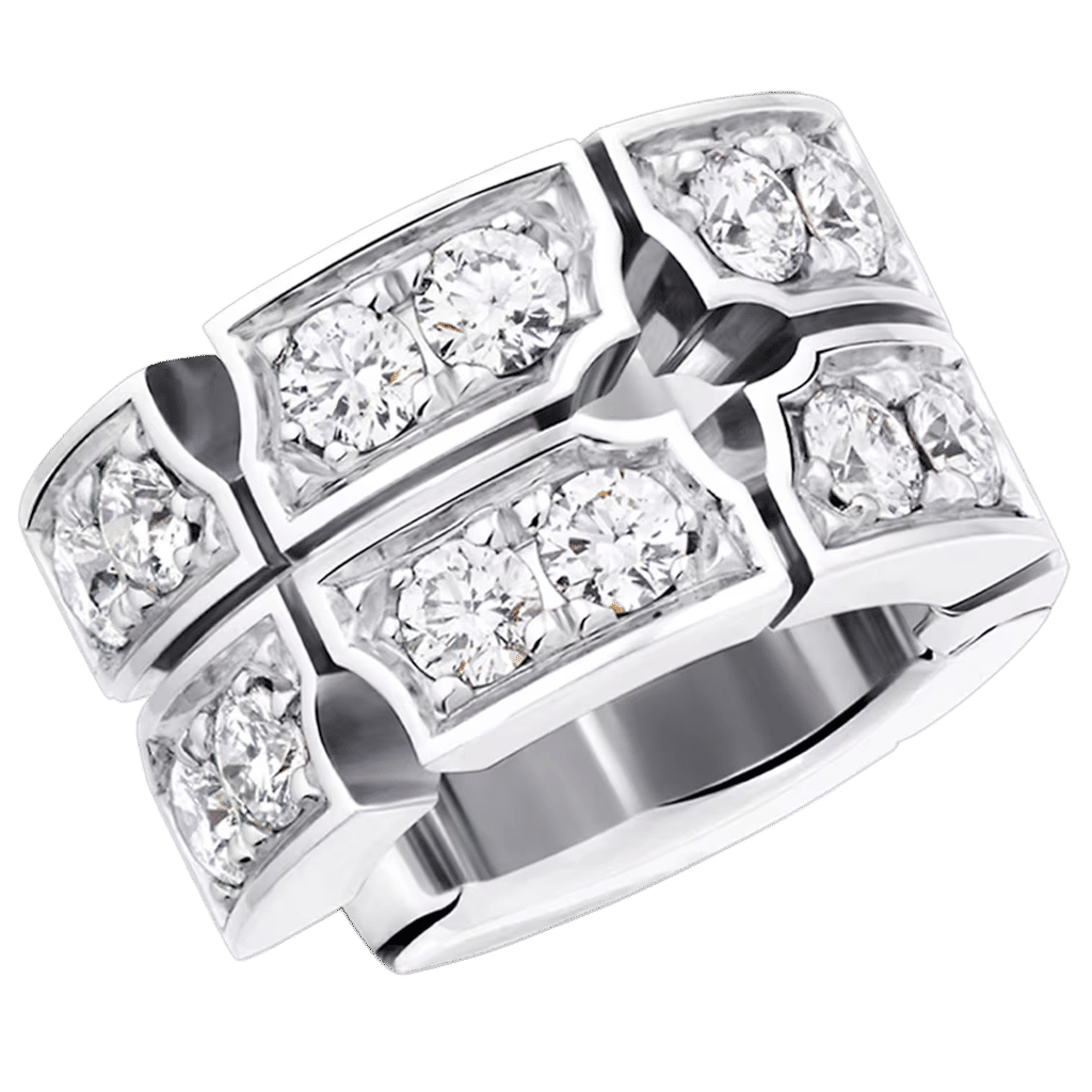 Tumbler Earcuff, White Gold and Diamonds