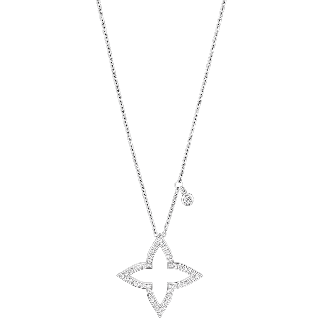 Ombre Blossom Pendant, White Gold and Diamonds
