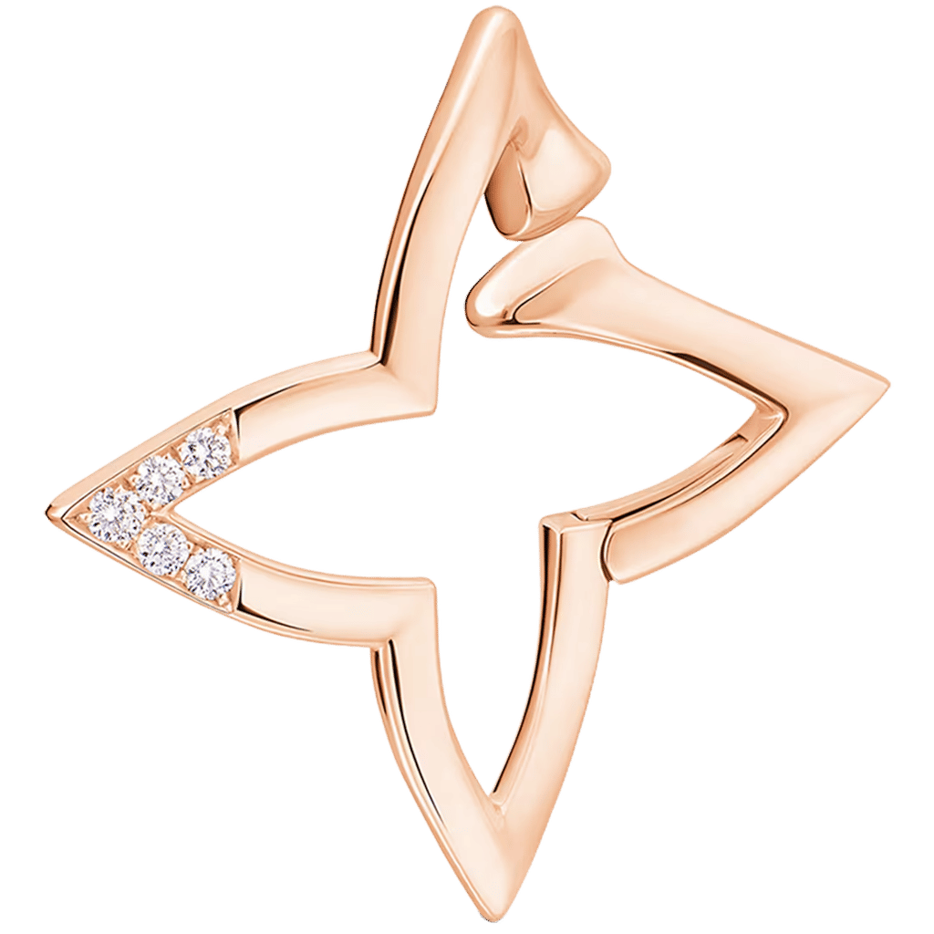 Ombre Blossom Overlap Hoop, Pink Gold and Diamonds