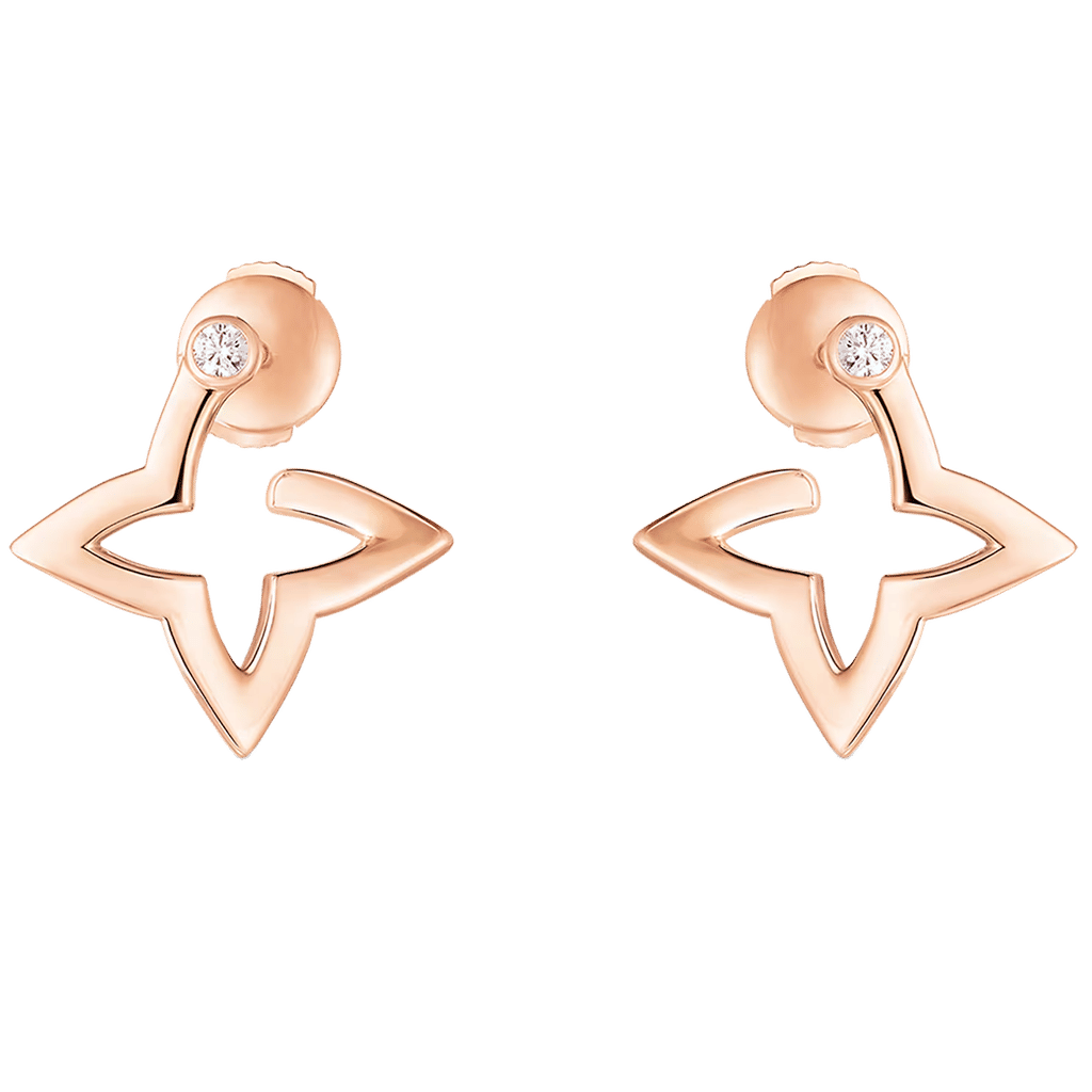 Ombre Blossom Mini Hoops, Pink Gold and Diamonds