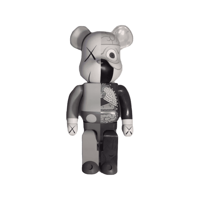 Bearbrick x Kaws Dissected 1000% Grey