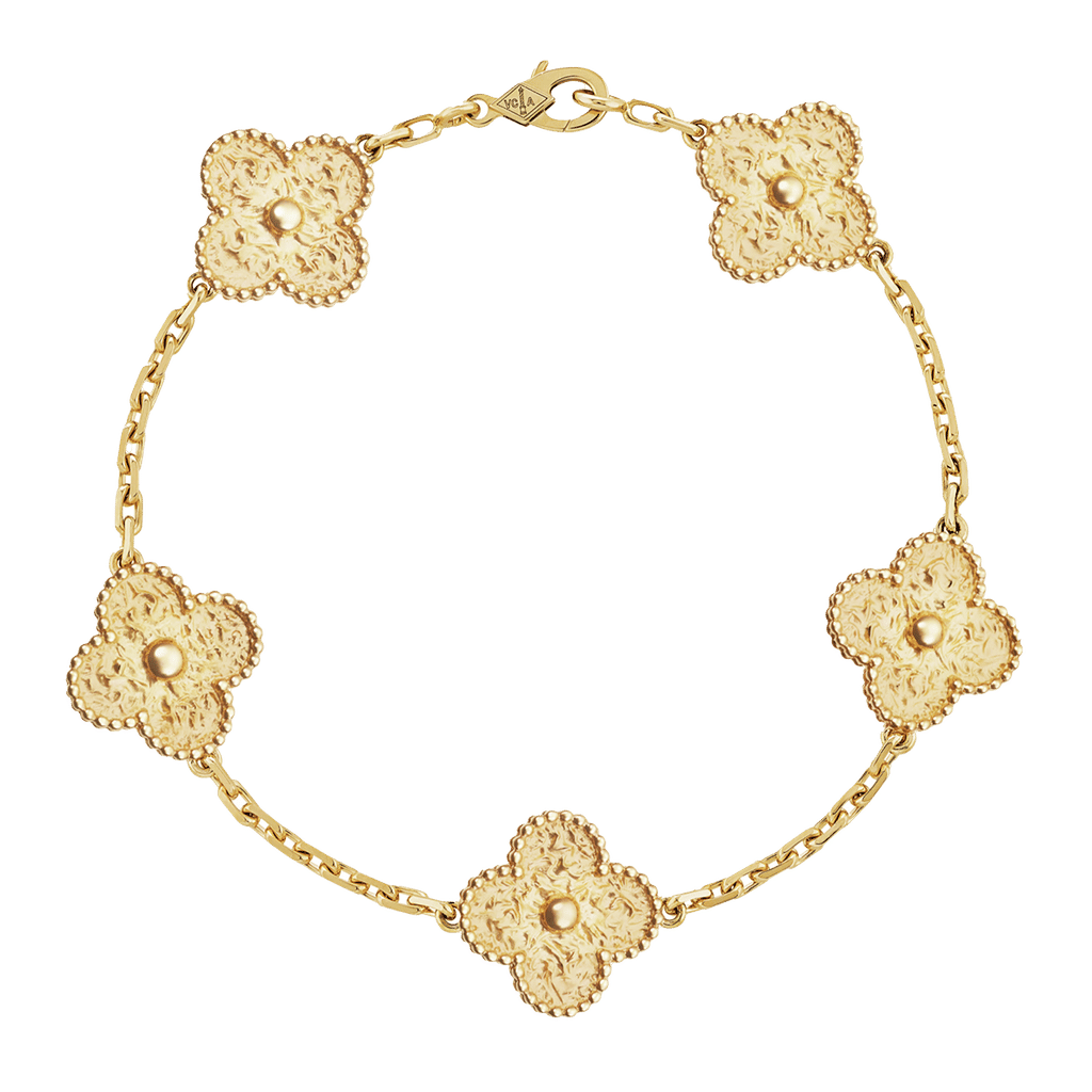 Van Cleef Vintage Alhambra bracelet, 5 motifs 18K yellow gold