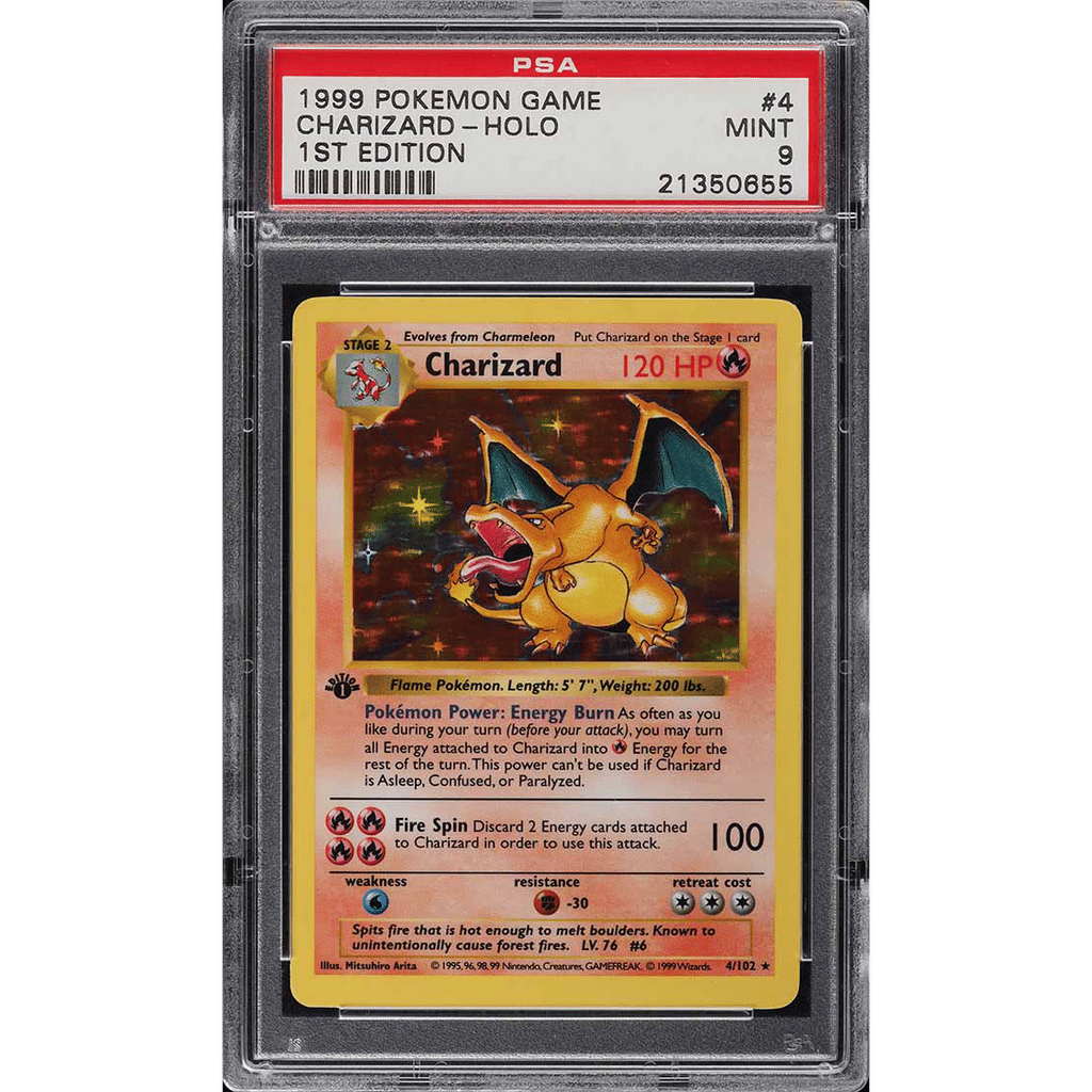 1999 Pokemon Base Set Shadowless 1st Edition Holo Charizard #4 PSA 9 MINT
