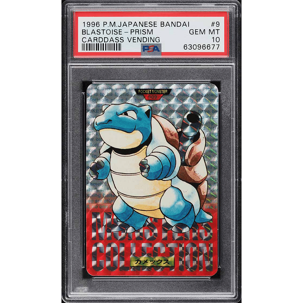 1996 Pokemon Japanese Bandai Carddass Vending Prism Blastoise #9 PSA 10 GEM MINT