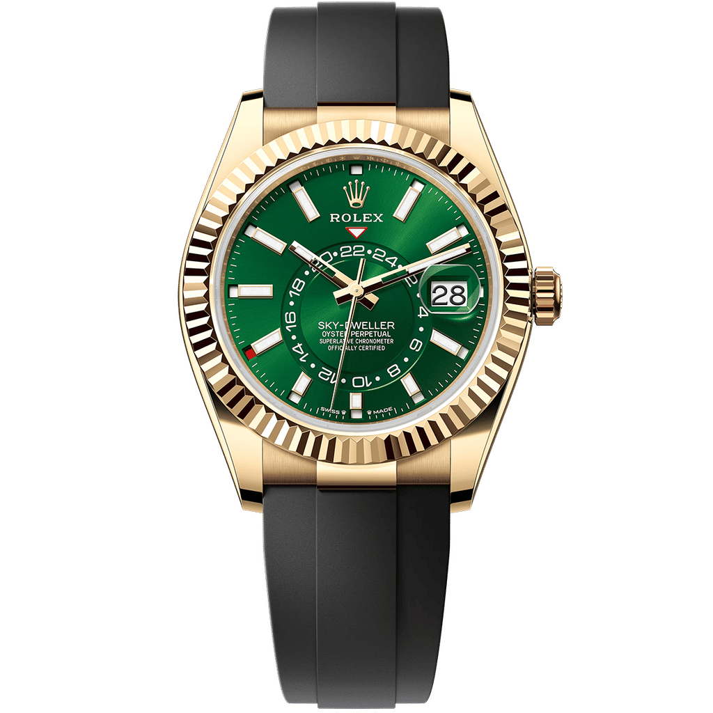 Rolex Sky-Dweller Yellow Gold Green Dial 42mm