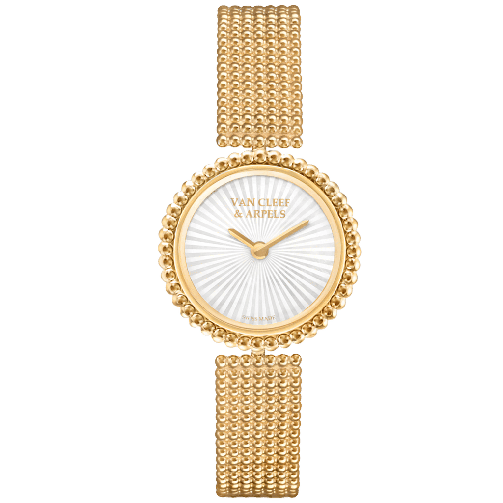 Van Cleef Perlée watch, 23 mm 18K yellow gold, Mother-of-pearl