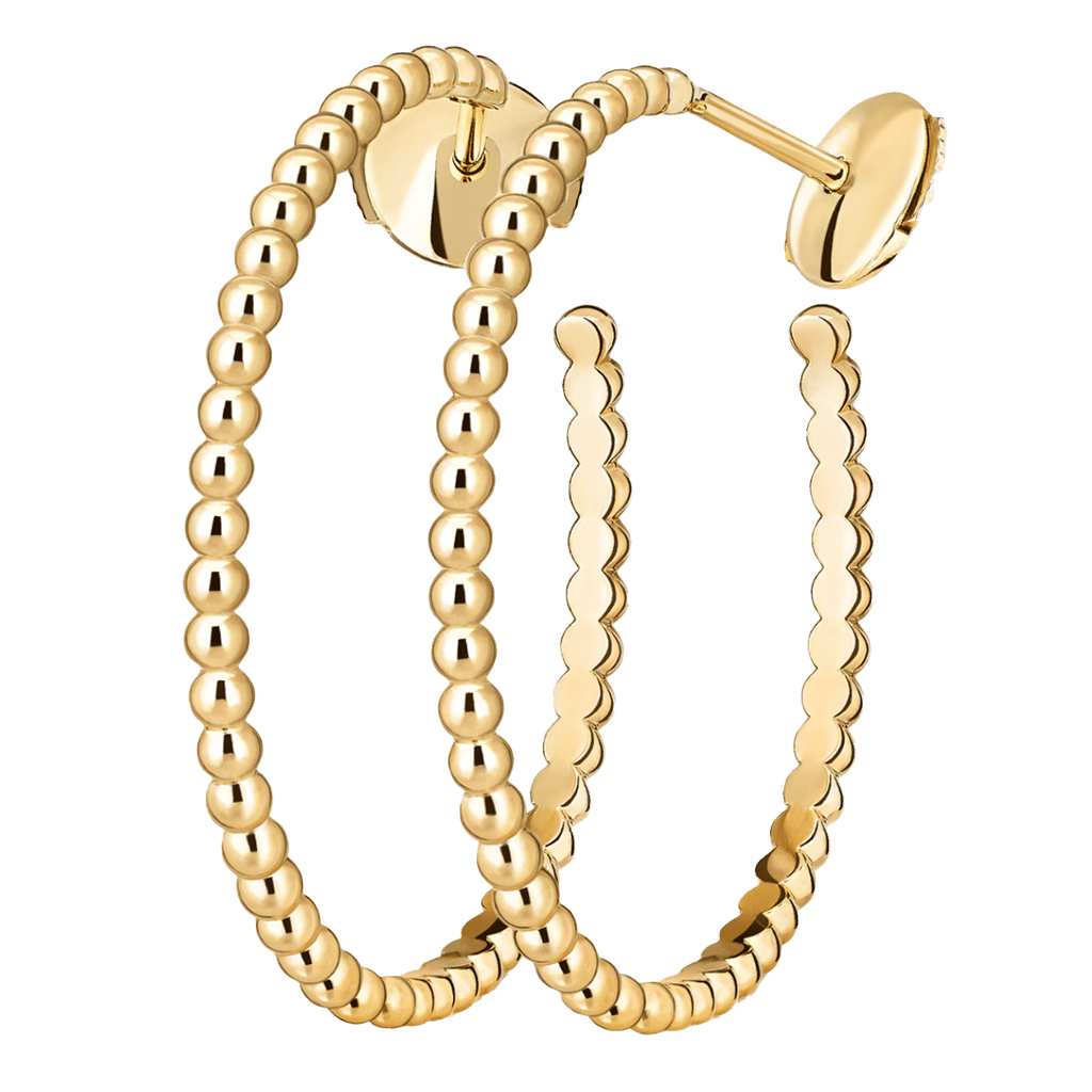 Van Cleef Perlée pearls of gold hoop earrings, small model 18K yellow gold