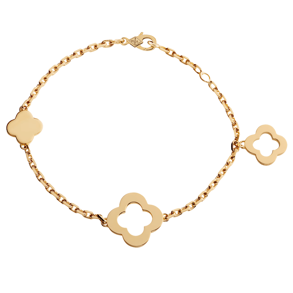 Van Cleef Byzantine Alhambra bracelet, 3 motifs 18K yellow gold