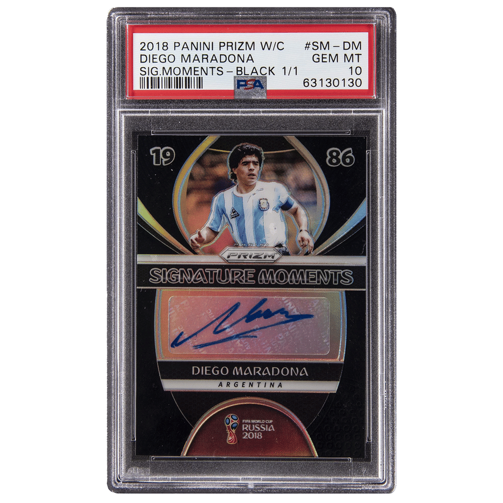 Diego Maradona PSA 10 - 2018 Panini Prizm World Cup Signature Moments