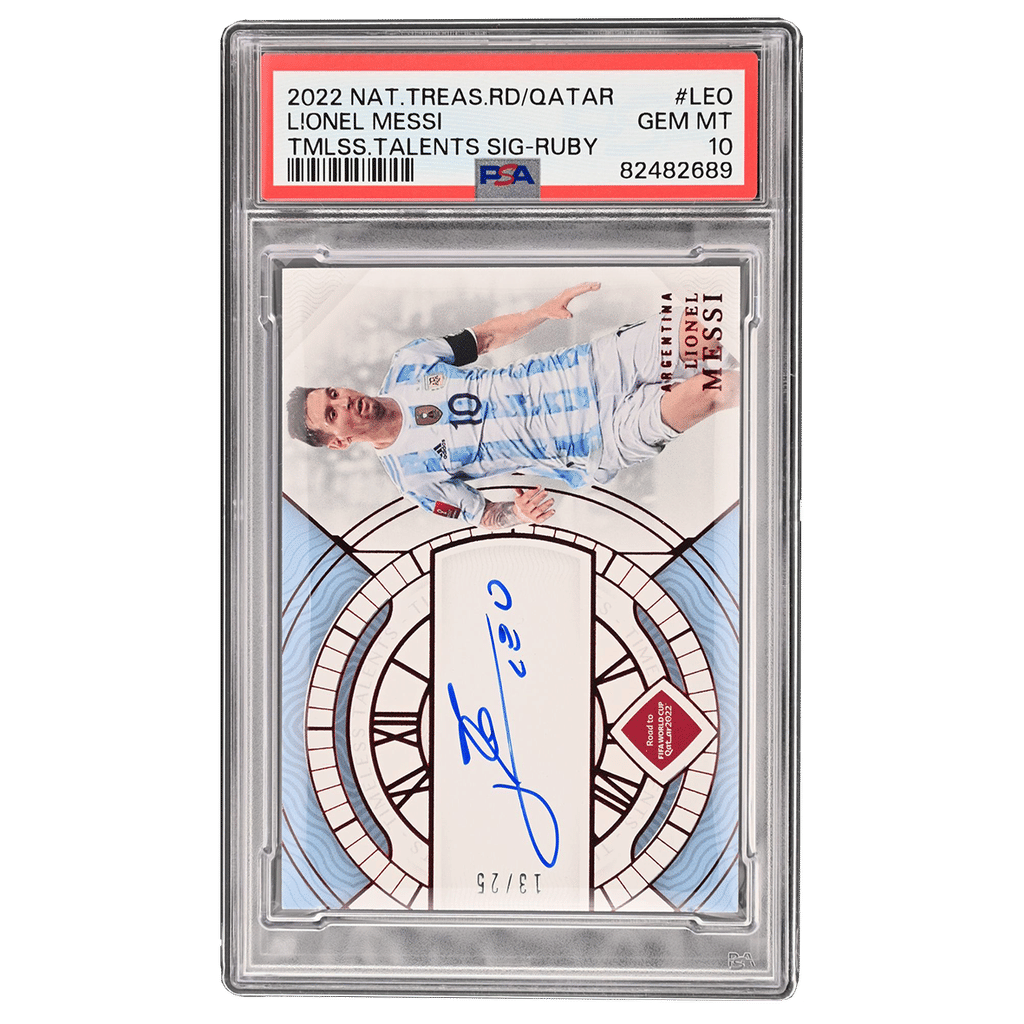 Lionel Messi Signed (#13/25) PSA 10 - 2022 Panini National Treasures